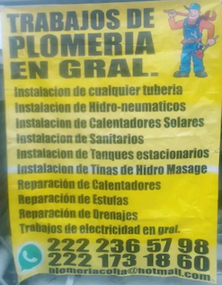 Trabajos de plomeria en Puebla